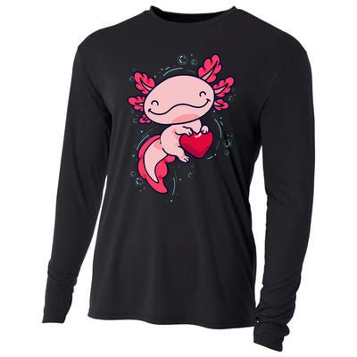 Axolotl Cute Heart Cooling Performance Long Sleeve Crew