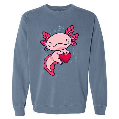 Axolotl Cute Heart Garment-Dyed Sweatshirt