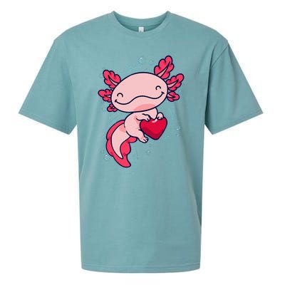 Axolotl Cute Heart Sueded Cloud Jersey T-Shirt