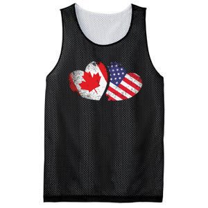 American Canadian Heart Valentines Day Gift USA Flag Canada Mesh Reversible Basketball Jersey Tank