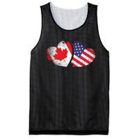 American Canadian Heart Valentines Day Gift USA Flag Canada Mesh Reversible Basketball Jersey Tank