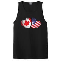 American Canadian Heart Valentines Day Gift USA Flag Canada PosiCharge Competitor Tank