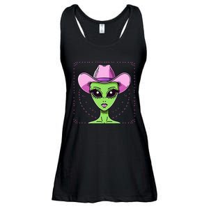 Alien Cowgirl Howdy Western Space Lover Yeehaw Texas Women Ladies Essential Flowy Tank