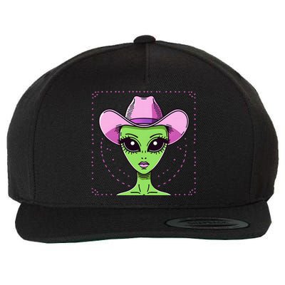 Alien Cowgirl Howdy Western Space Lover Yeehaw Texas Women Wool Snapback Cap