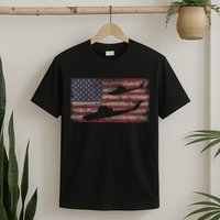AH1 Cobra Helicopter Military USA American Flag T-Shirt