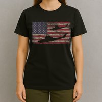 AH1 Cobra Helicopter Military USA American Flag T-Shirt