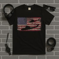 AH1 Cobra Helicopter Military USA American Flag T-Shirt