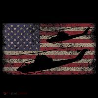 AH1 Cobra Helicopter Military USA American Flag Premium T-Shirt