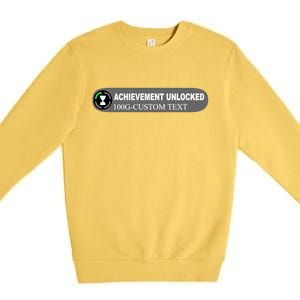 Achievement Unlocked Custom Personalize Text Premium Crewneck Sweatshirt