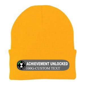 Achievement Unlocked Custom Personalize Text Knit Cap Winter Beanie