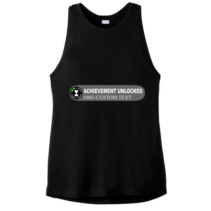 Achievement Unlocked Custom Personalize Text Ladies PosiCharge Tri-Blend Wicking Tank