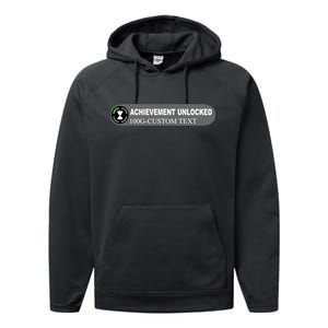 Achievement Unlocked Custom Personalize Text Performance Fleece Hoodie