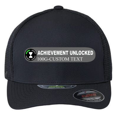 Achievement Unlocked Custom Personalize Text Flexfit Unipanel Trucker Cap