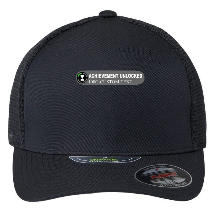 Achievement Unlocked Custom Personalize Text Flexfit Unipanel Trucker Cap