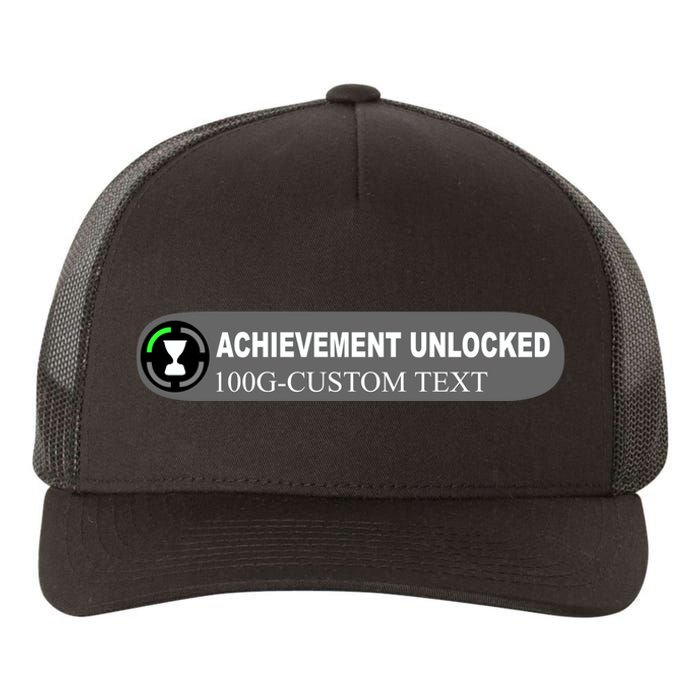 Achievement Unlocked Custom Personalize Text Yupoong Adult 5-Panel Trucker Hat