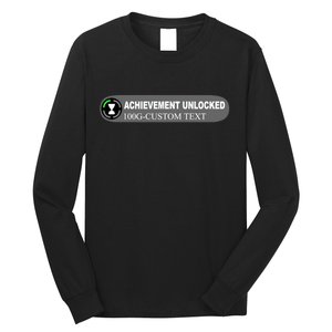 Achievement Unlocked Custom Personalize Text Long Sleeve Shirt