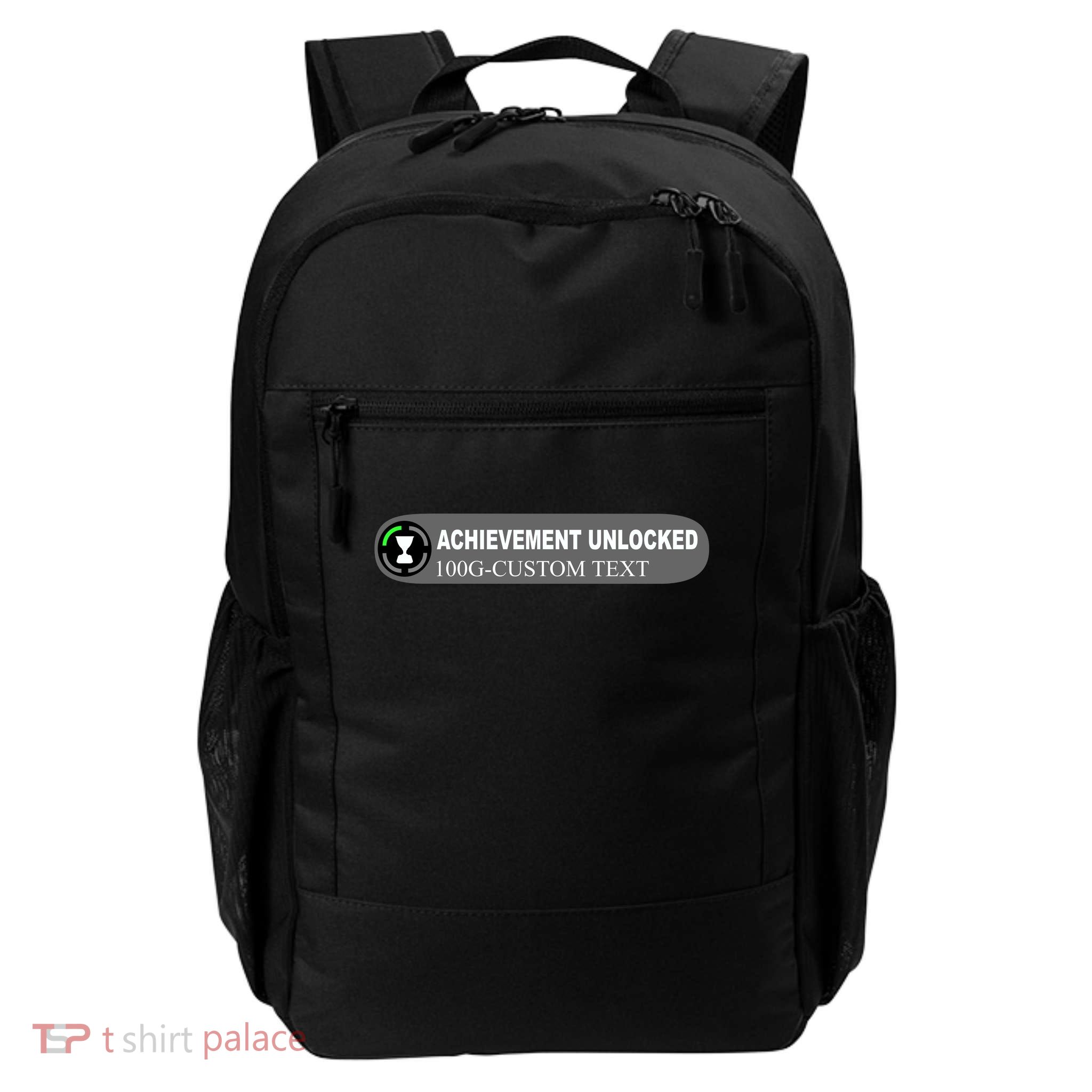 Achievement Unlocked Custom Personalize Text Daily Commute Backpack