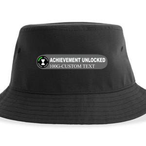 Achievement Unlocked Custom Personalize Text Sustainable Bucket Hat