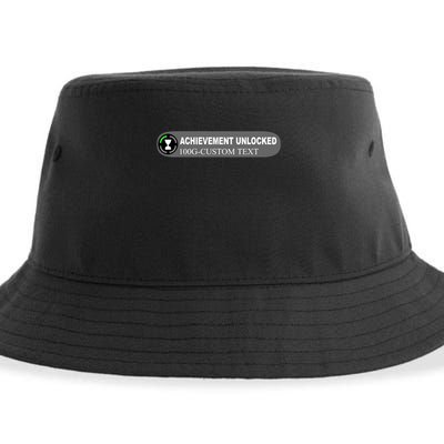 Achievement Unlocked Custom Personalize Text Sustainable Bucket Hat