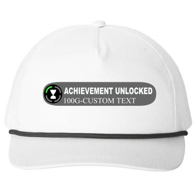 Achievement Unlocked Custom Personalize Text Snapback Five-Panel Rope Hat