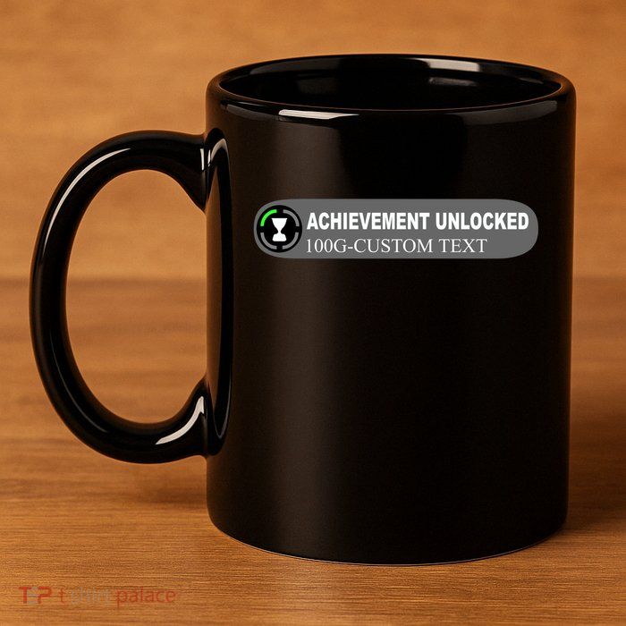 Achievement Unlocked Custom Personalize Text 11oz C Handle Ceramic Mug