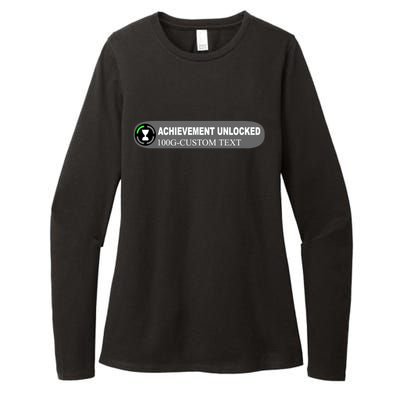 Achievement Unlocked Custom Personalize Text Womens CVC Long Sleeve Shirt