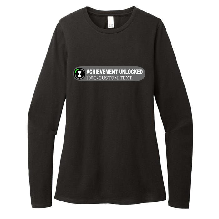 Achievement Unlocked Custom Personalize Text Womens CVC Long Sleeve Shirt