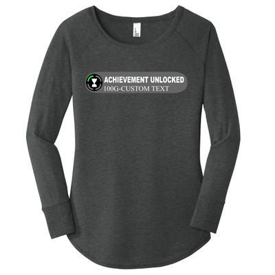 Achievement Unlocked Custom Personalize Text Women's Perfect Tri Tunic Long Sleeve Shirt