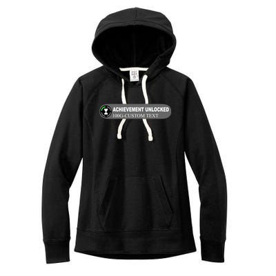 Achievement Unlocked Custom Personalize Text Women's Fleece Hoodie