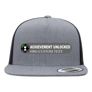 Achievement Unlocked Custom Personalize Text Flat Bill Trucker Hat