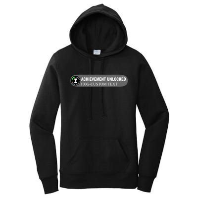 Achievement Unlocked Custom Personalize Text Women's Pullover Hoodie