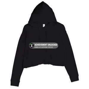 Achievement Unlocked Custom Personalize Text Crop Fleece Hoodie