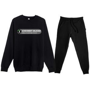 Achievement Unlocked Custom Personalize Text Premium Crewneck Sweatsuit Set