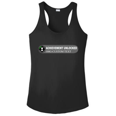 Achievement Unlocked Custom Personalize Text Ladies PosiCharge Competitor Racerback Tank