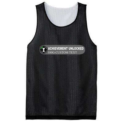 Achievement Unlocked Custom Personalize Text Mesh Reversible Basketball Jersey Tank