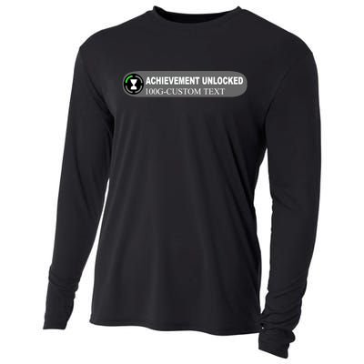 Achievement Unlocked Custom Personalize Text Cooling Performance Long Sleeve Crew