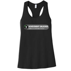 Achievement Unlocked Custom Personalize Text Women's Racerback Tank