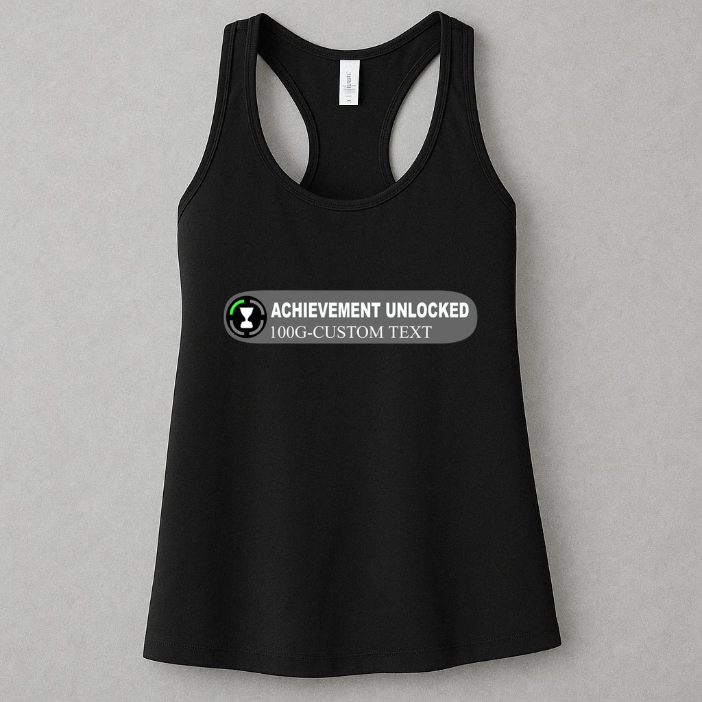 Achievement Unlocked Custom Personalize Text Womens Tank Top