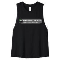 Achievement Unlocked Custom Personalize Text Women's Racerback Cropped Tank