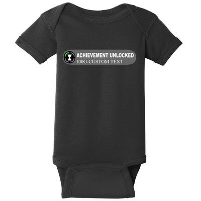 Achievement Unlocked Custom Personalize Text Baby Bodysuit