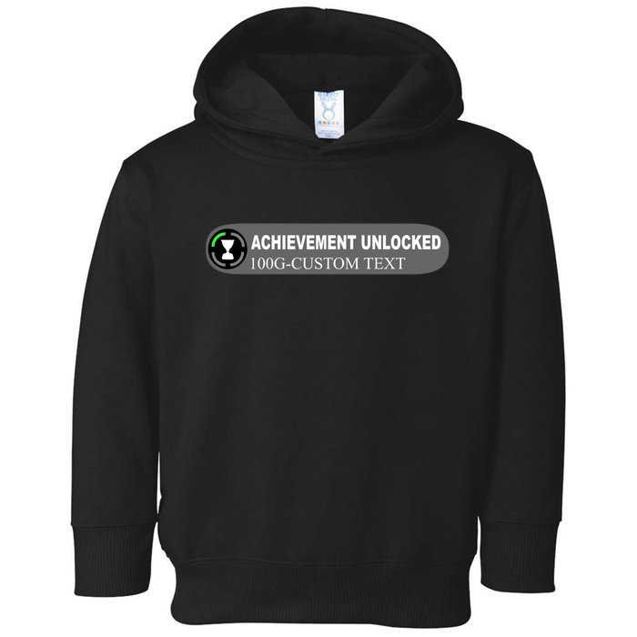 Achievement Unlocked Custom Personalize Text Toddler Hoodie