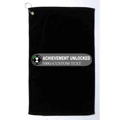 Achievement Unlocked Custom Personalize Text Platinum Collection Golf Towel