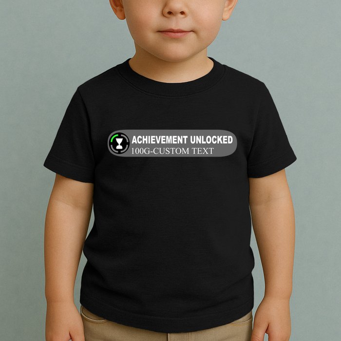 Achievement Unlocked Custom Personalize Text Toddler T-Shirt