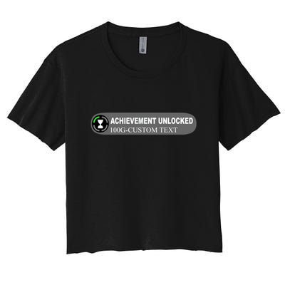 Achievement Unlocked Custom Personalize Text Crop Top