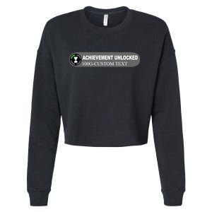 Achievement Unlocked Custom Personalize Text Cropped Pullover Crew