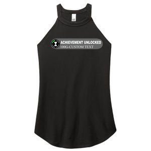 Achievement Unlocked Custom Personalize Text Women's Perfect Tri Rocker Tank