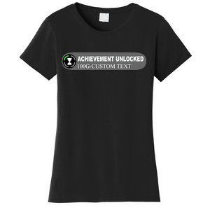 Achievement Unlocked Custom Personalize Text Women's T-Shirt