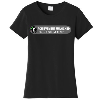 Achievement Unlocked Custom Personalize Text Women's T-Shirt