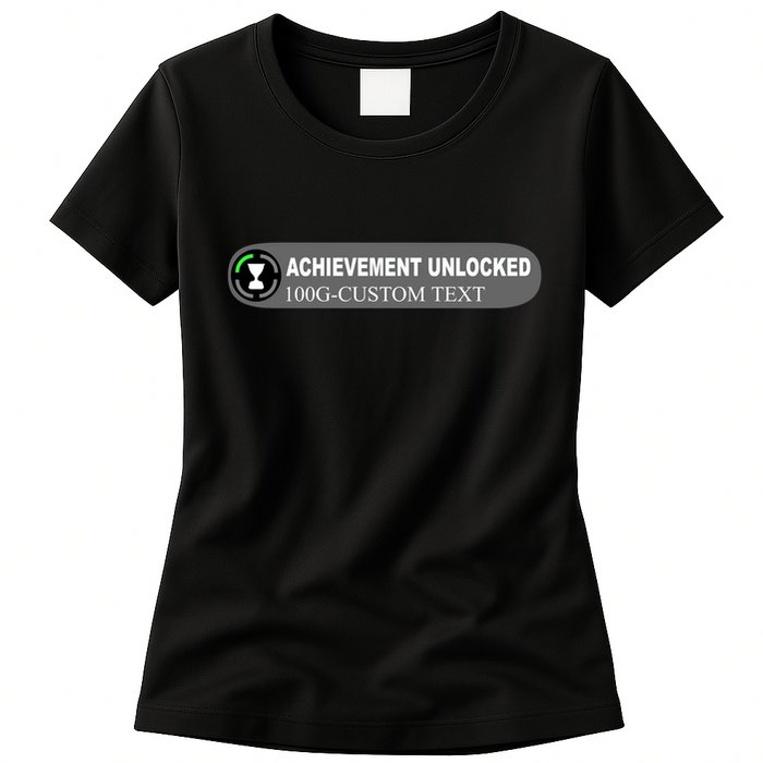 Achievement Unlocked Custom Personalize Text Womens T-Shirt