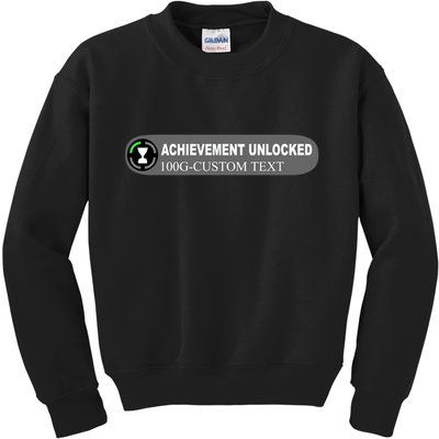 Achievement Unlocked Custom Personalize Text Kids Sweatshirt